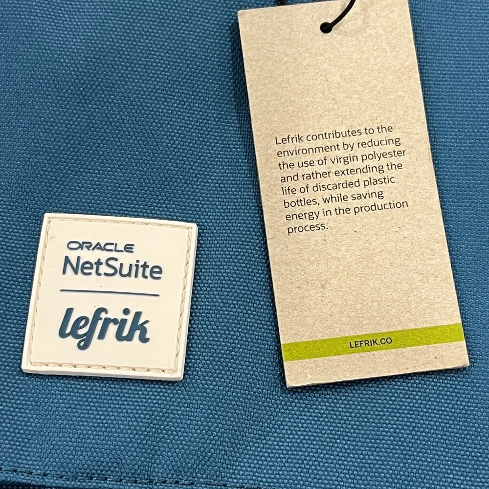 Lefrik Netsuite Handy Mini Backpack Blue with Oracle Patch NWT
